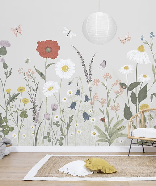 Sticker mural Grandes Fleurs Sauvages - Sticker enfant Lilipinso