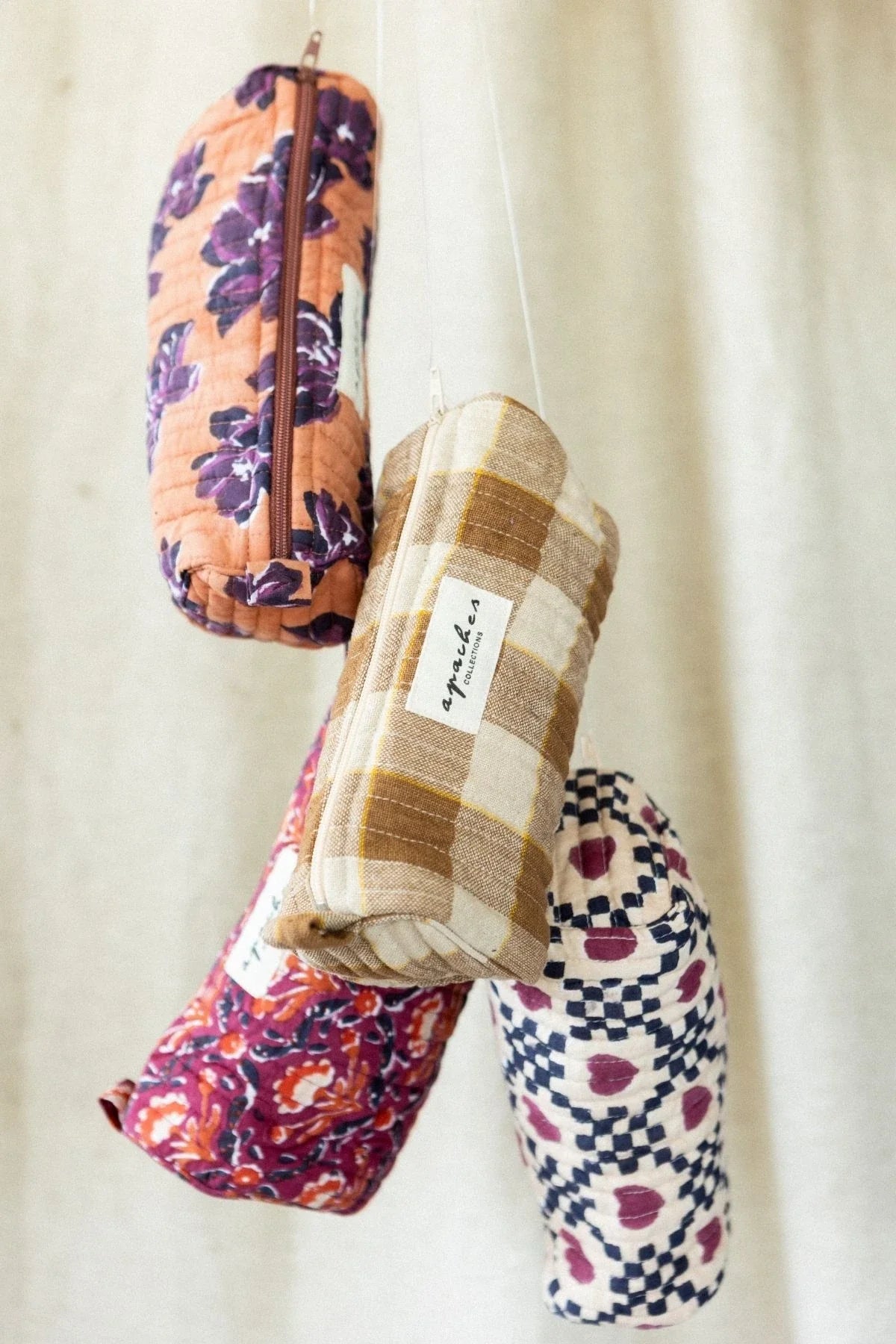 trousse en tissu imprimé avec la technique block-print