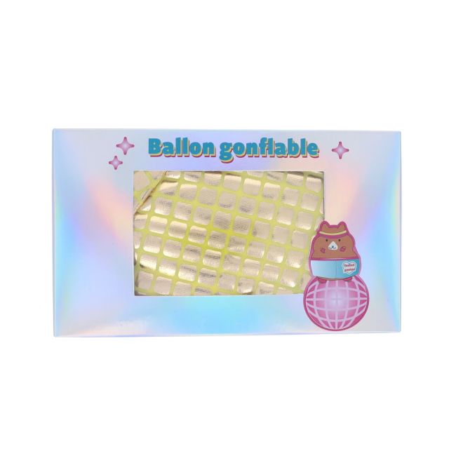 Ballon Gonflable à Facettes Doré 30cm - Mercredi