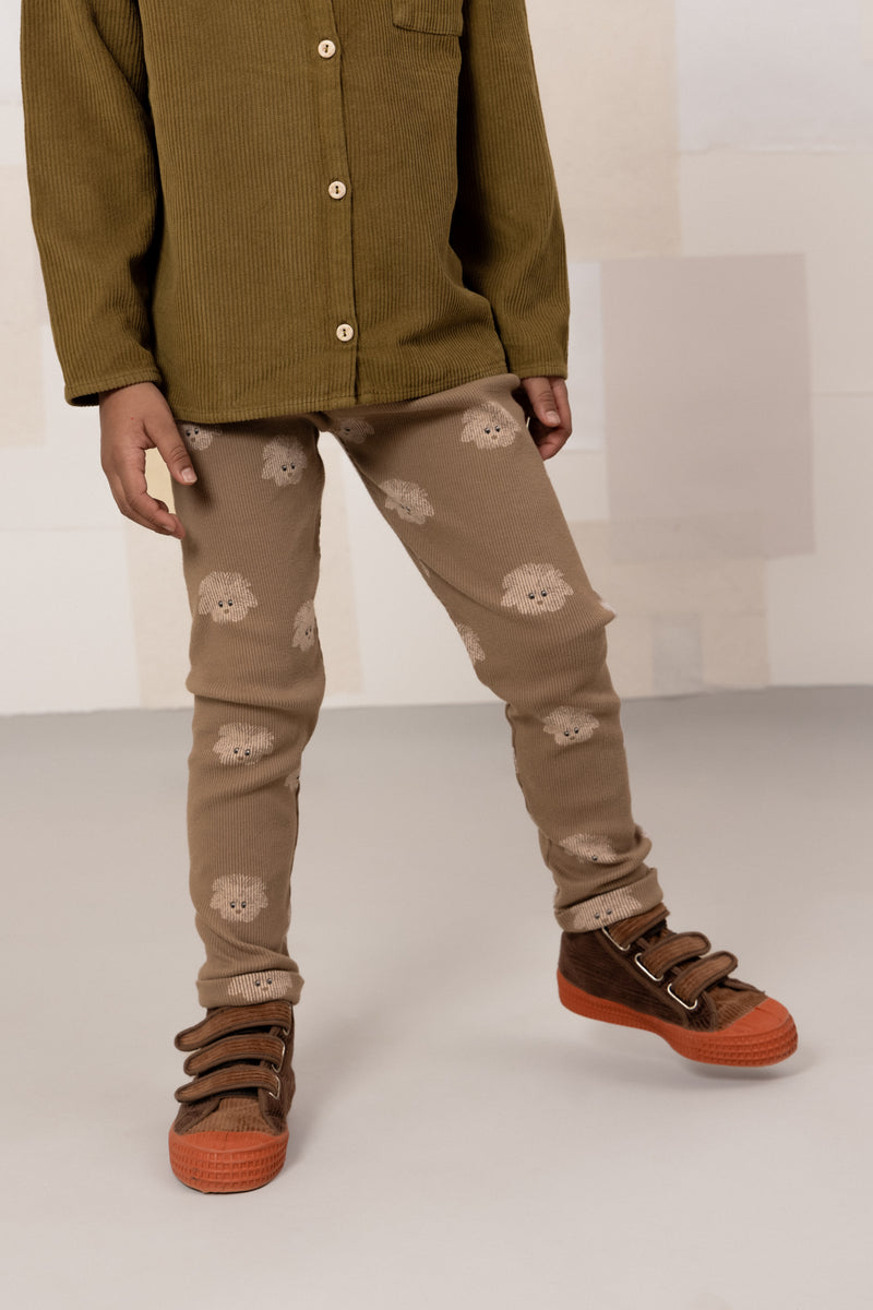 Legging Rom Pom Mocha Dogs - Studio Bohème