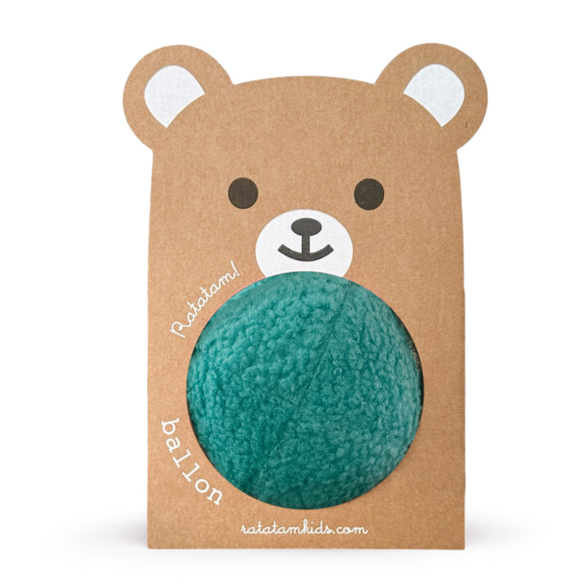 Balle Ourson Peluche 12cm Bleu Canard - Ratatam