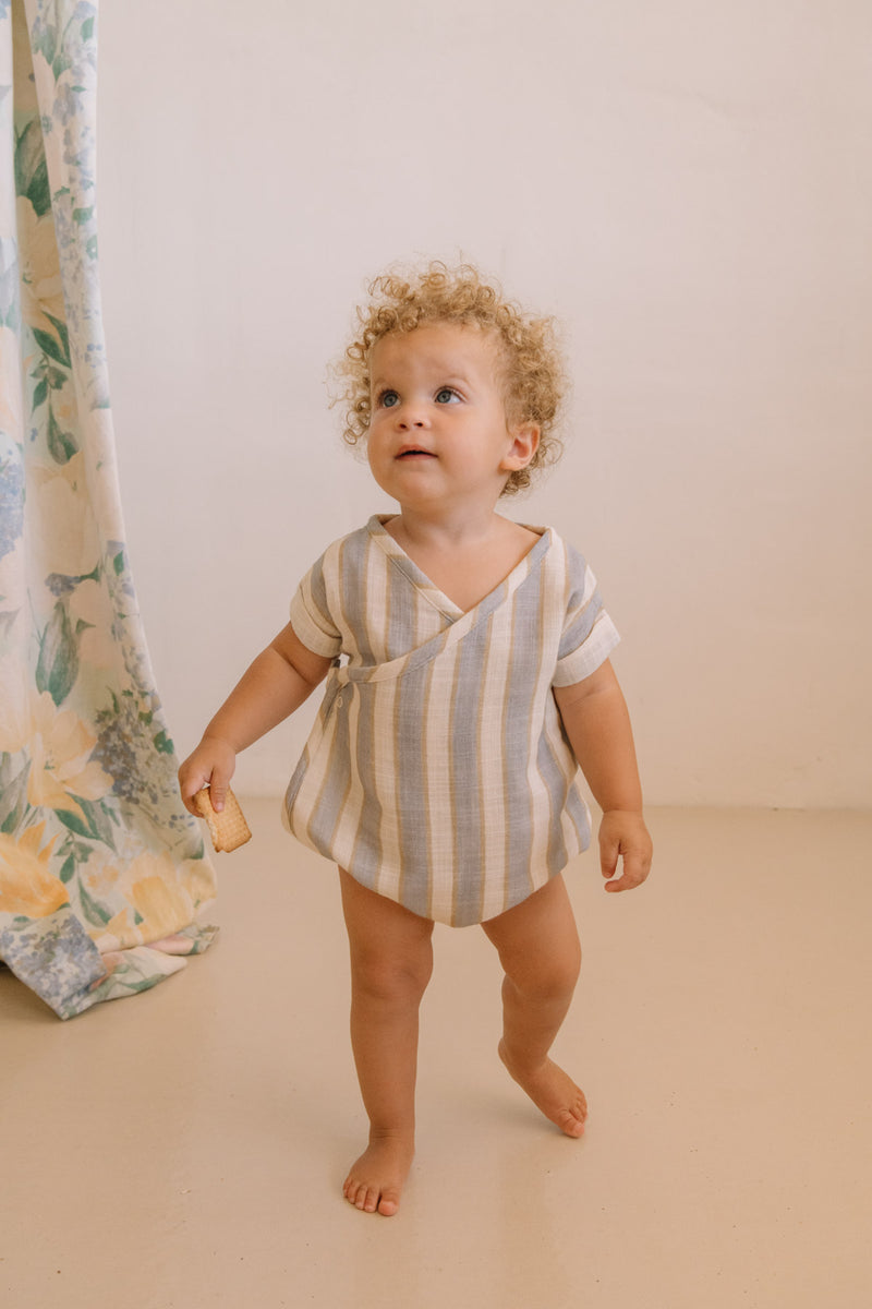 Barboteuse Blue / Gold Stripes - Studio Bohème