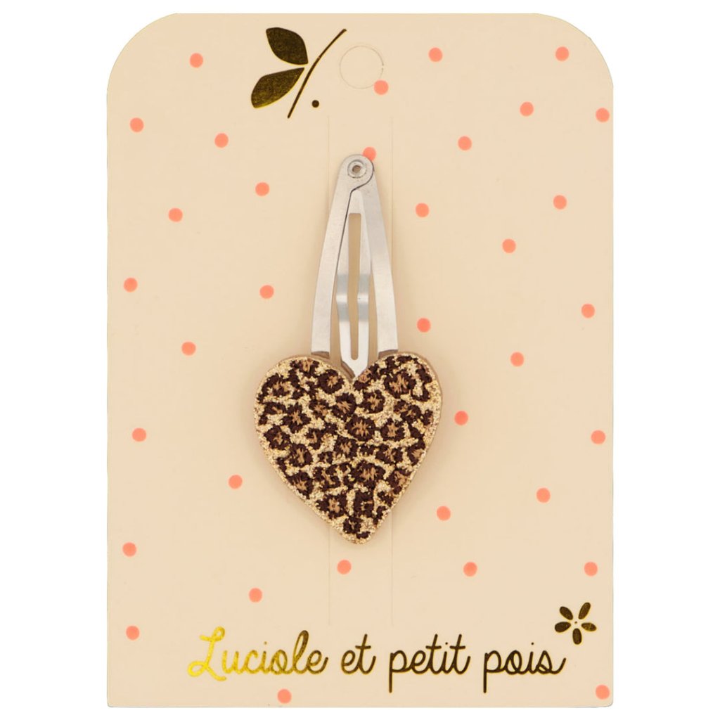 Photo de barrette a cheveux coeur leo luciole et petit pois 1 par Les Biscottes
