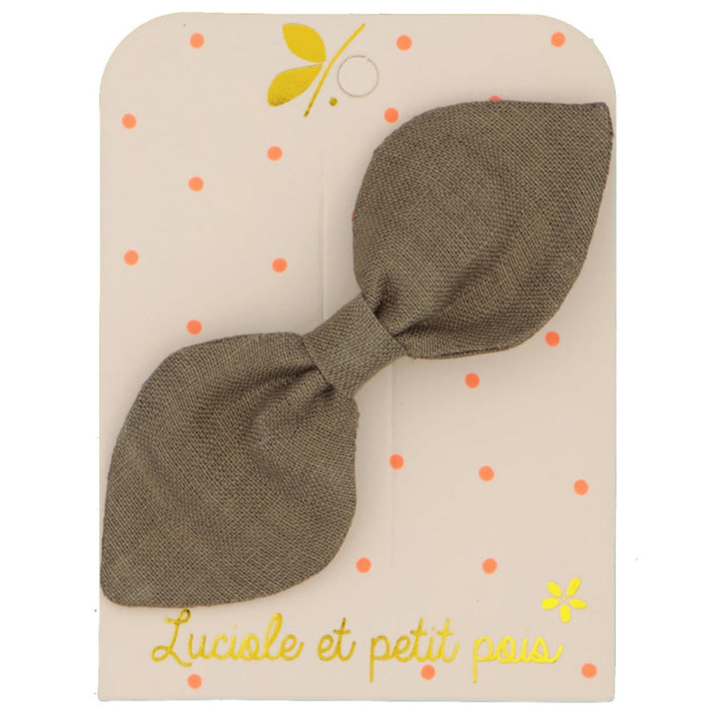 Barrette Nœud Kaki - Luciole et Petit Pois