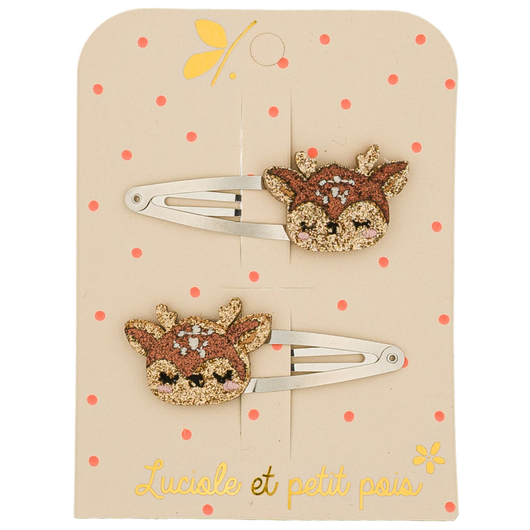 Duo Barrettes Clément le Faon - Luciole et Petit Pois