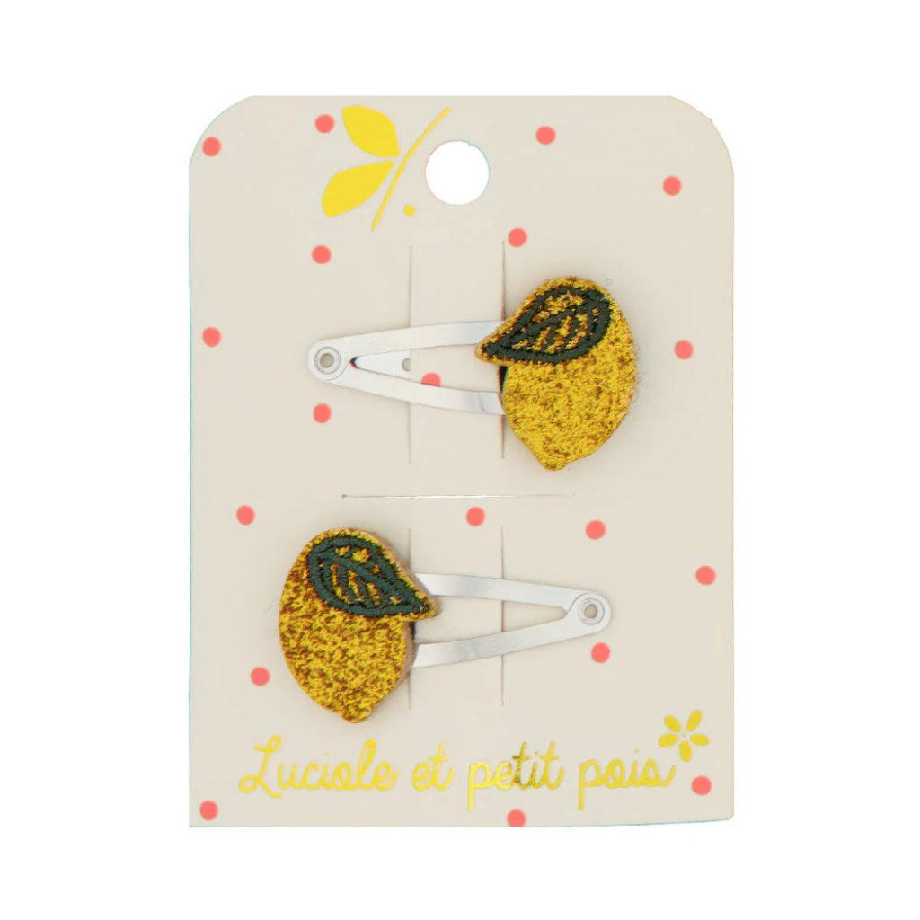 Duo Mini Barrettes Citrons - Luciole et Petit Pois