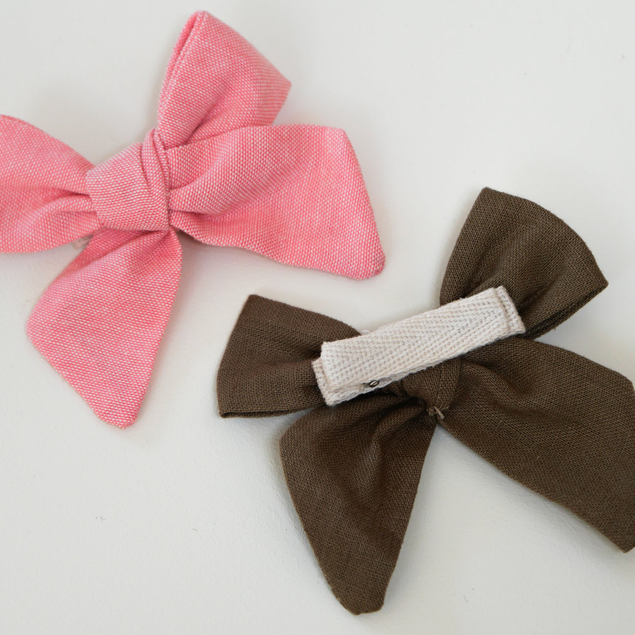 Duo de Barrettes Rose et Chocolat - Gentil Coquelicot