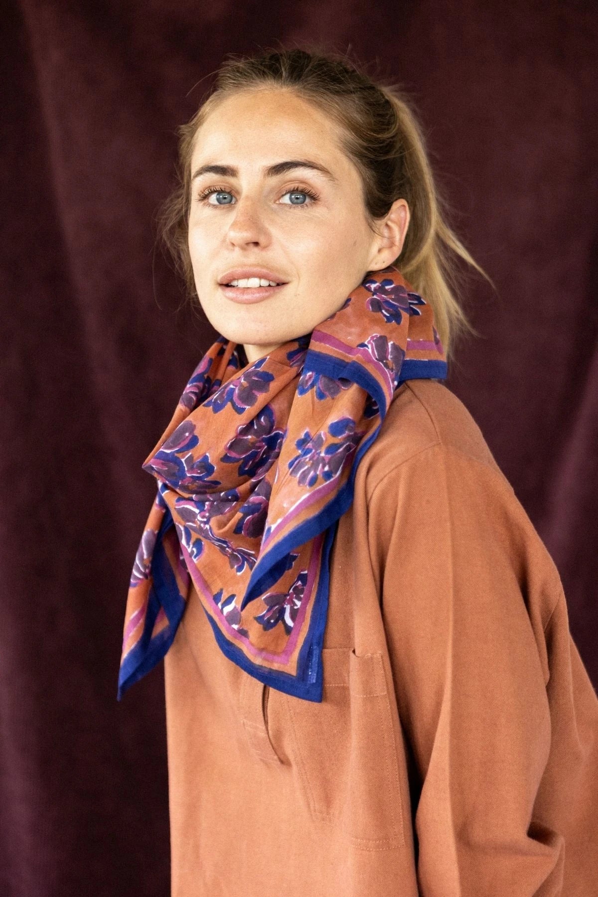 Foulard Dupatta Violeta Rust - Apaches Collections