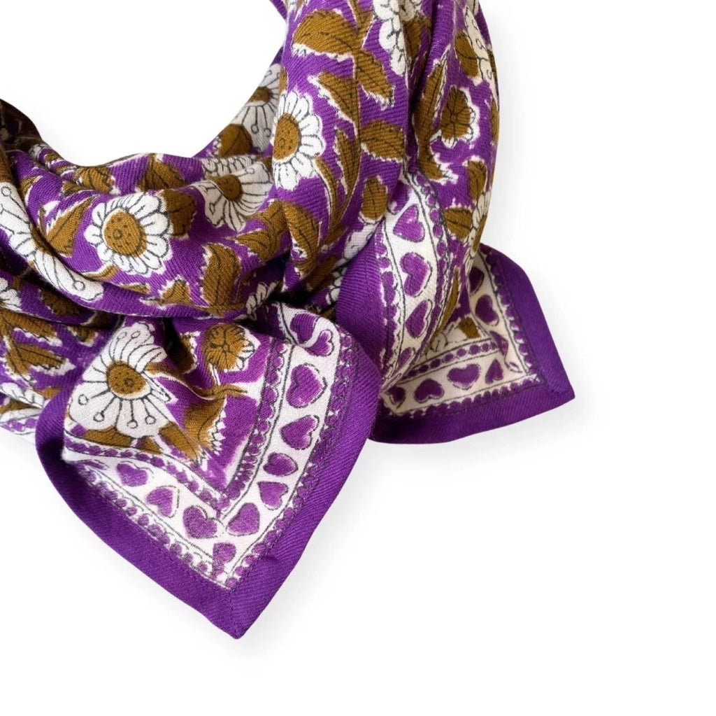 Foulard Latika Cœur Violet - Apaches Collections