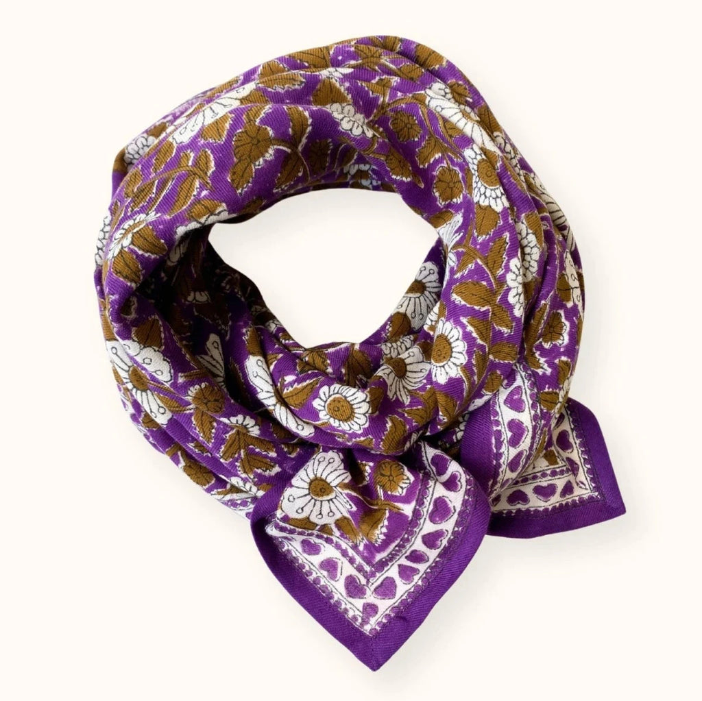 Foulard Latika Cœur Violet - Apaches Collections