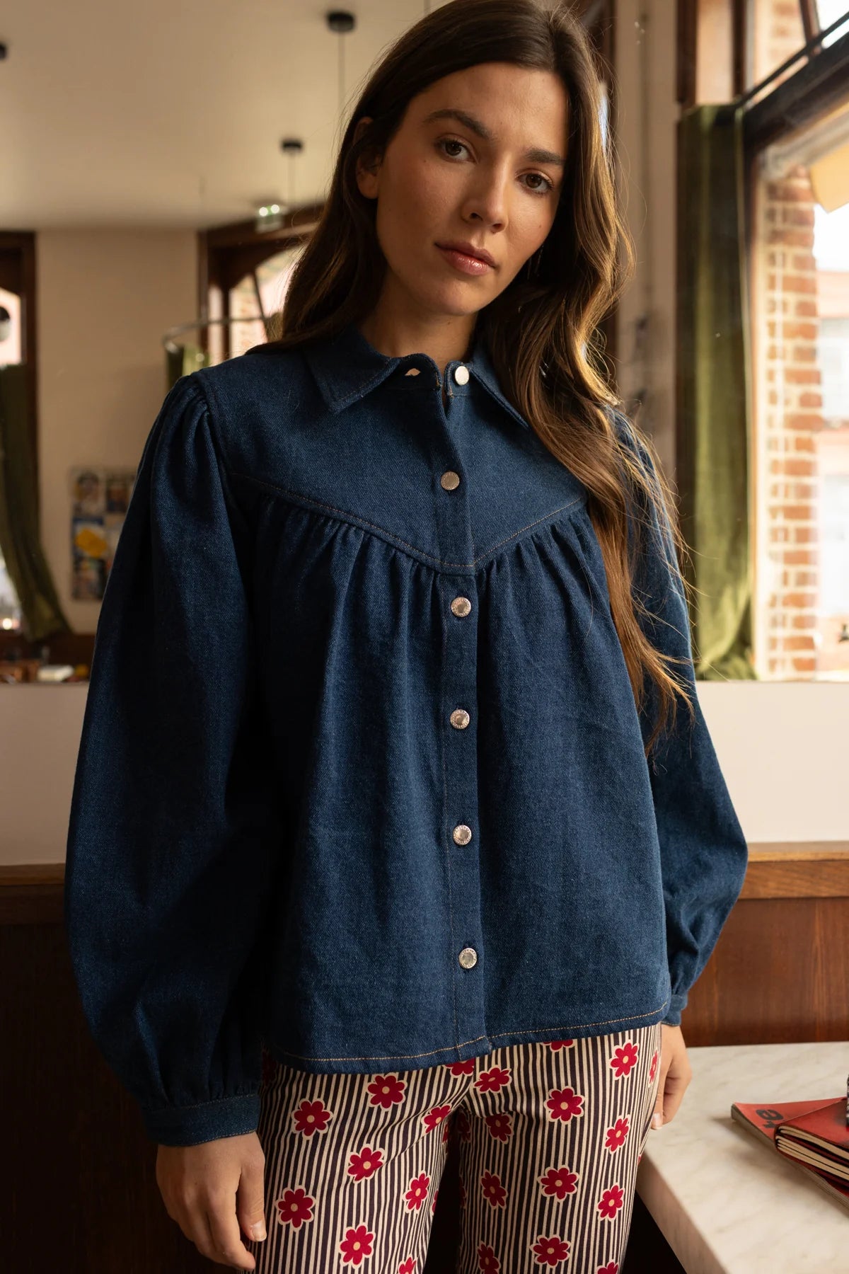 Blouse Bindiya Denim Foncé - Apaches Collections
