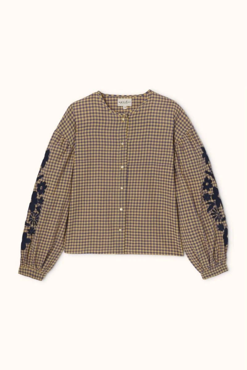 Blouse Binu Checkmate Wheat - Apaches Collections