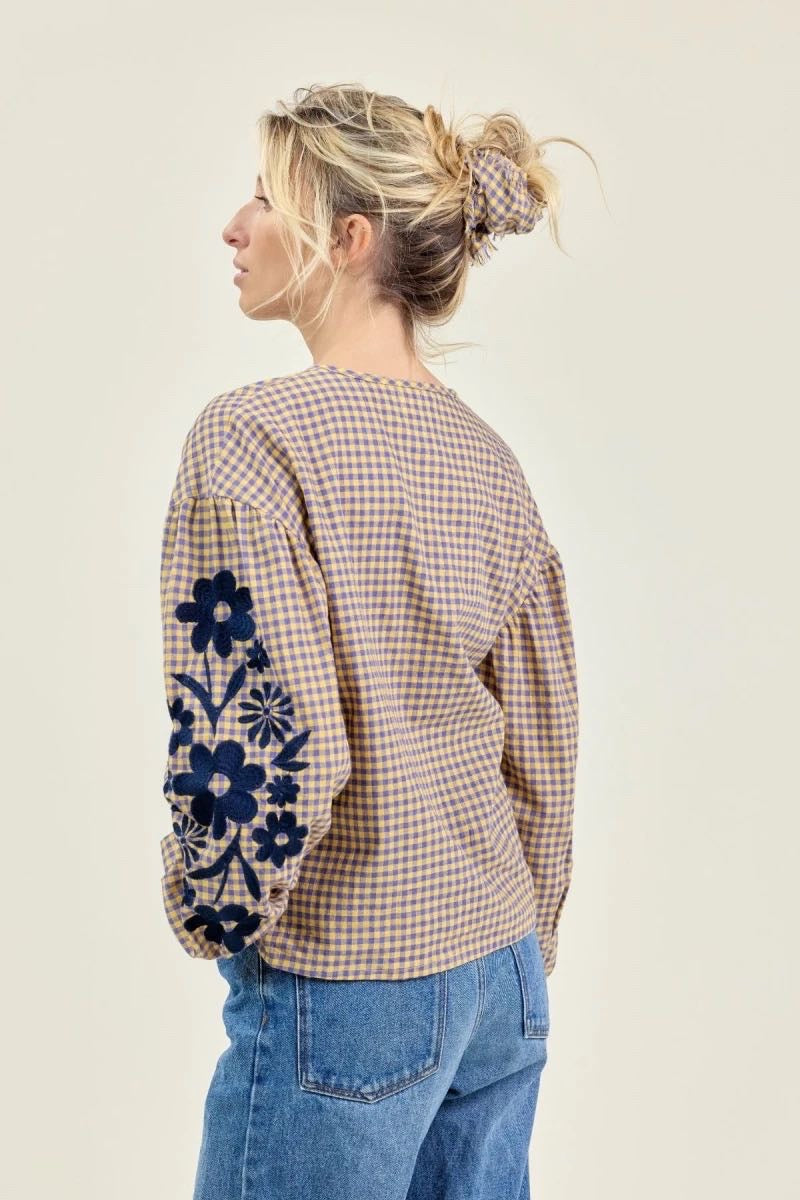 Blouse Binu Checkmate Wheat - Apaches Collections