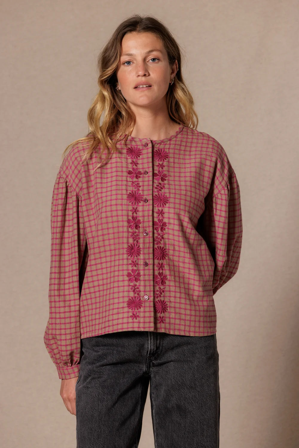 Blouse Binu Khadi Groseille - Apaches Collections