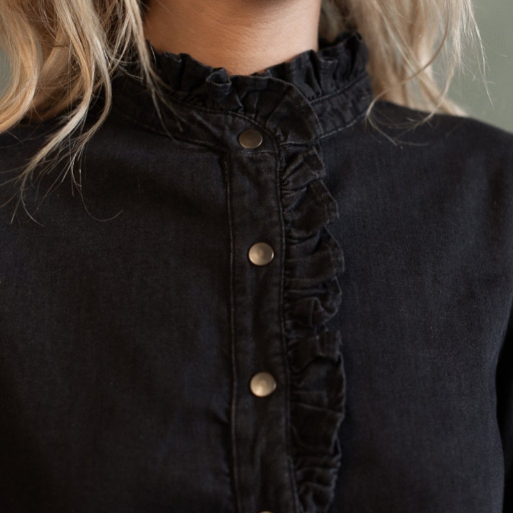 Blouse Inès Denim Noir - Marlot Paris