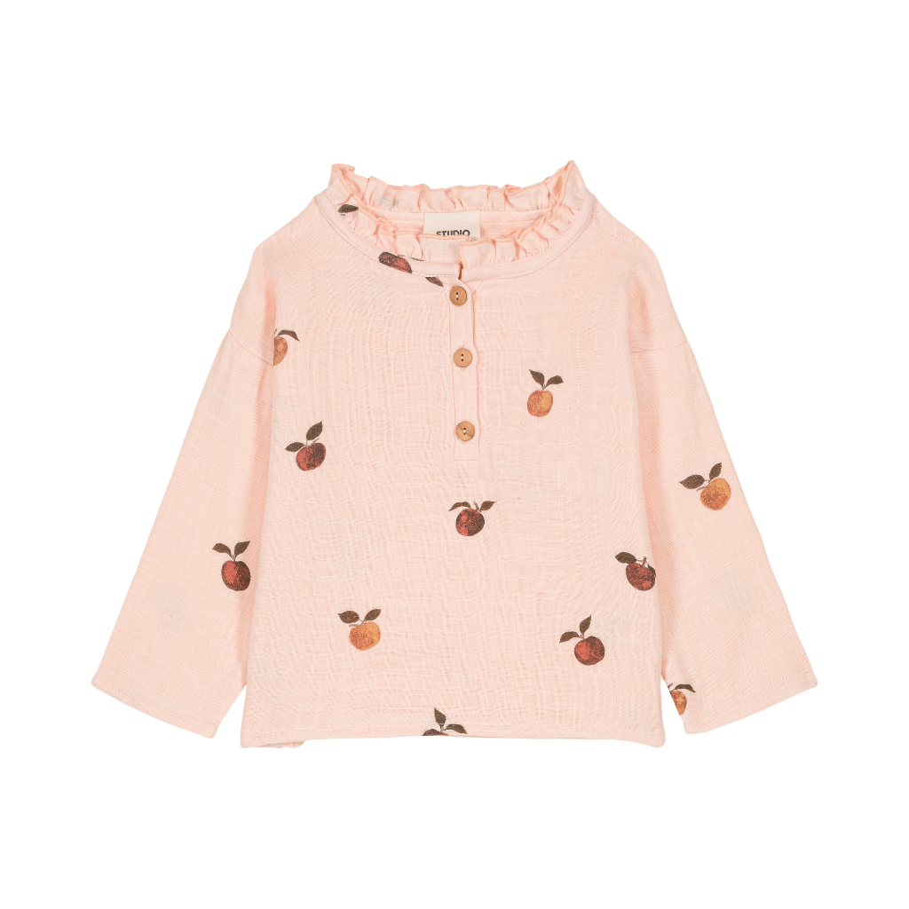 Blouse Olympe Rose Pommes - Studio Bohème