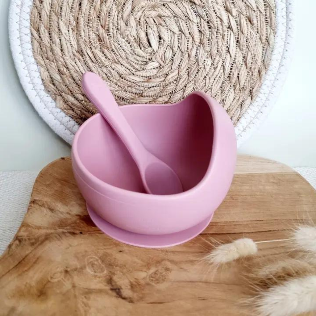 Bol Silicone Ventouse Cuillère Rose - Rammeltaartje