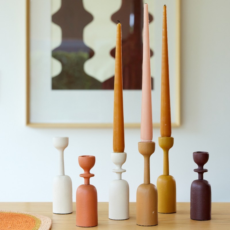 Bougeoir Terra 16,5 cm Noisette - Bonheur du Jour