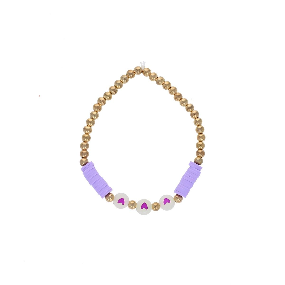 Bracelet 3 Cœurs Doré et Violet - Petit Toi