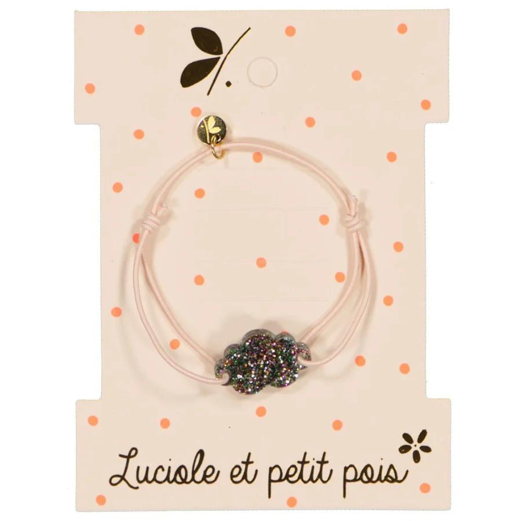 Bracelet Cordon Elastique Rose Nuage - Luciole et Petit Pois
