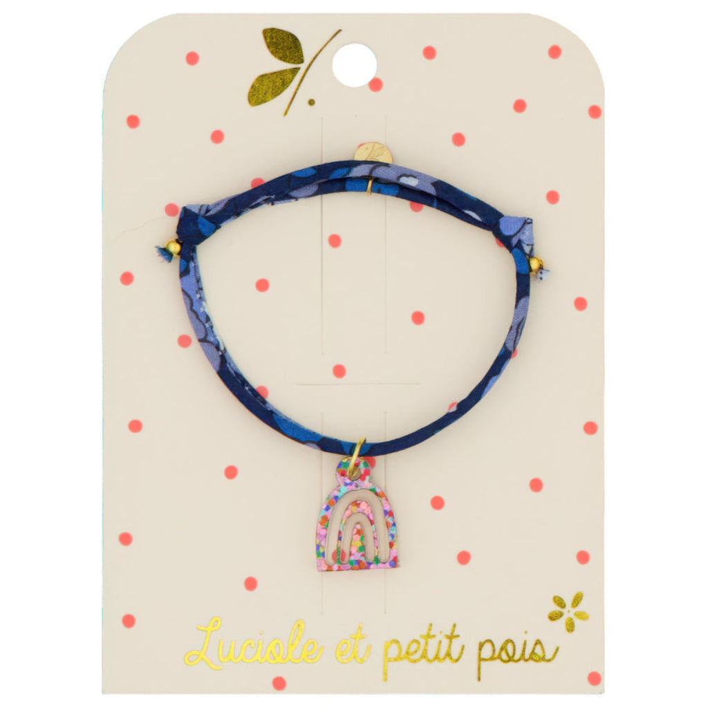 Photo de bracelet liberty arc en ciel bleu luciole et petit pois par Les Biscottes