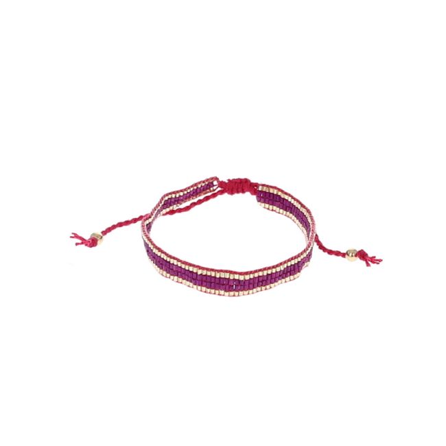 Bracelet Perles Rose Fuchsia - Pondie Chérie