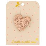 Photo de broche coeur rose luciole et petit pois 1 par Les Biscottes