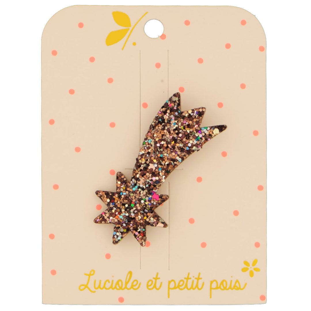 Broche Étoile Filante Bronze - Luciole et Petit Pois