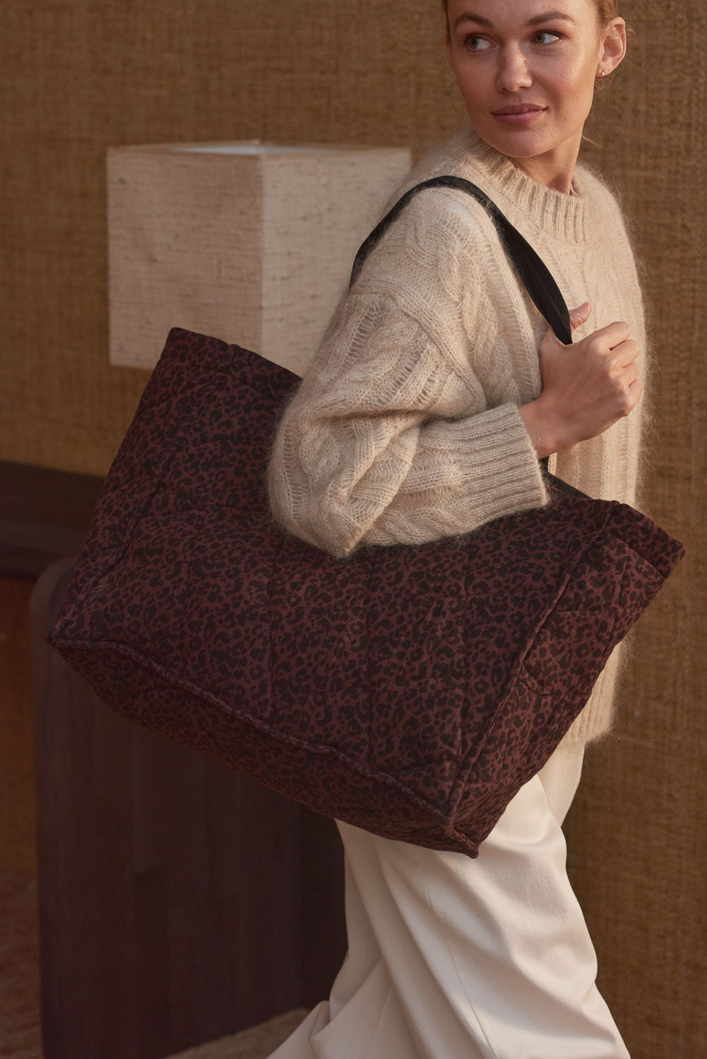 Maxi Cabas Brigitte Léopard Choco - Marlot Paris