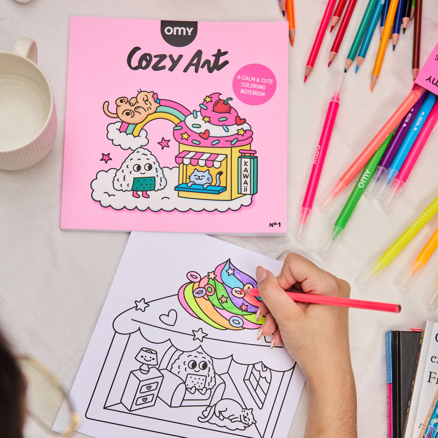 Cahier de Coloriage Kawaii - Omy