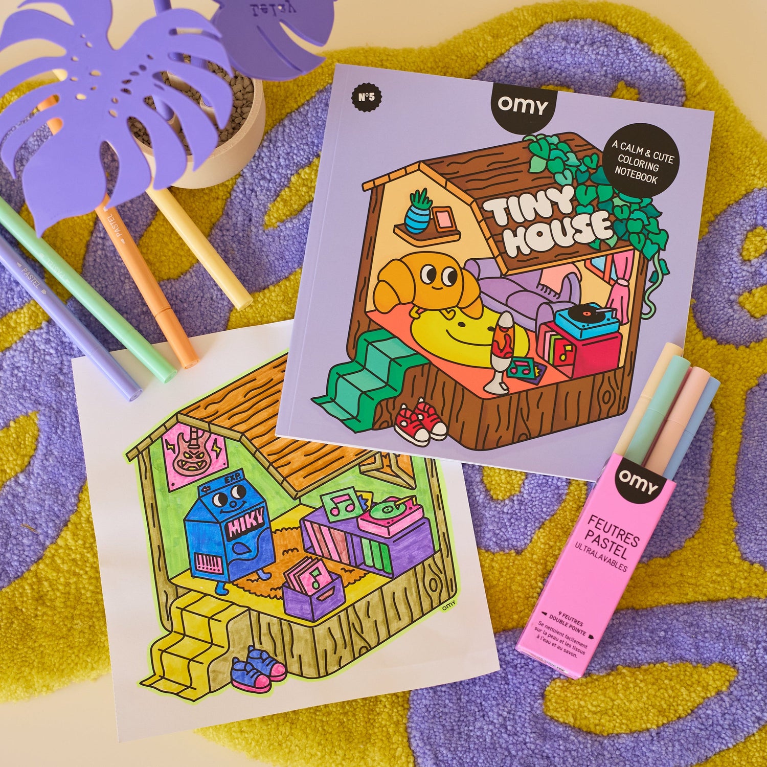 Cahier de Coloriage Tiny House - Omy