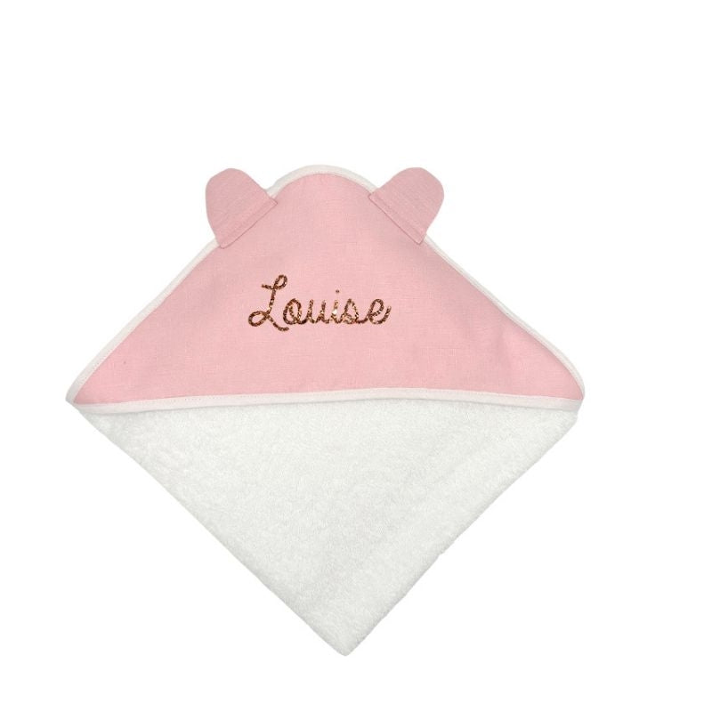 Cape de Bain Chat Personnalisable Lin Rose - Oh La La Paris
