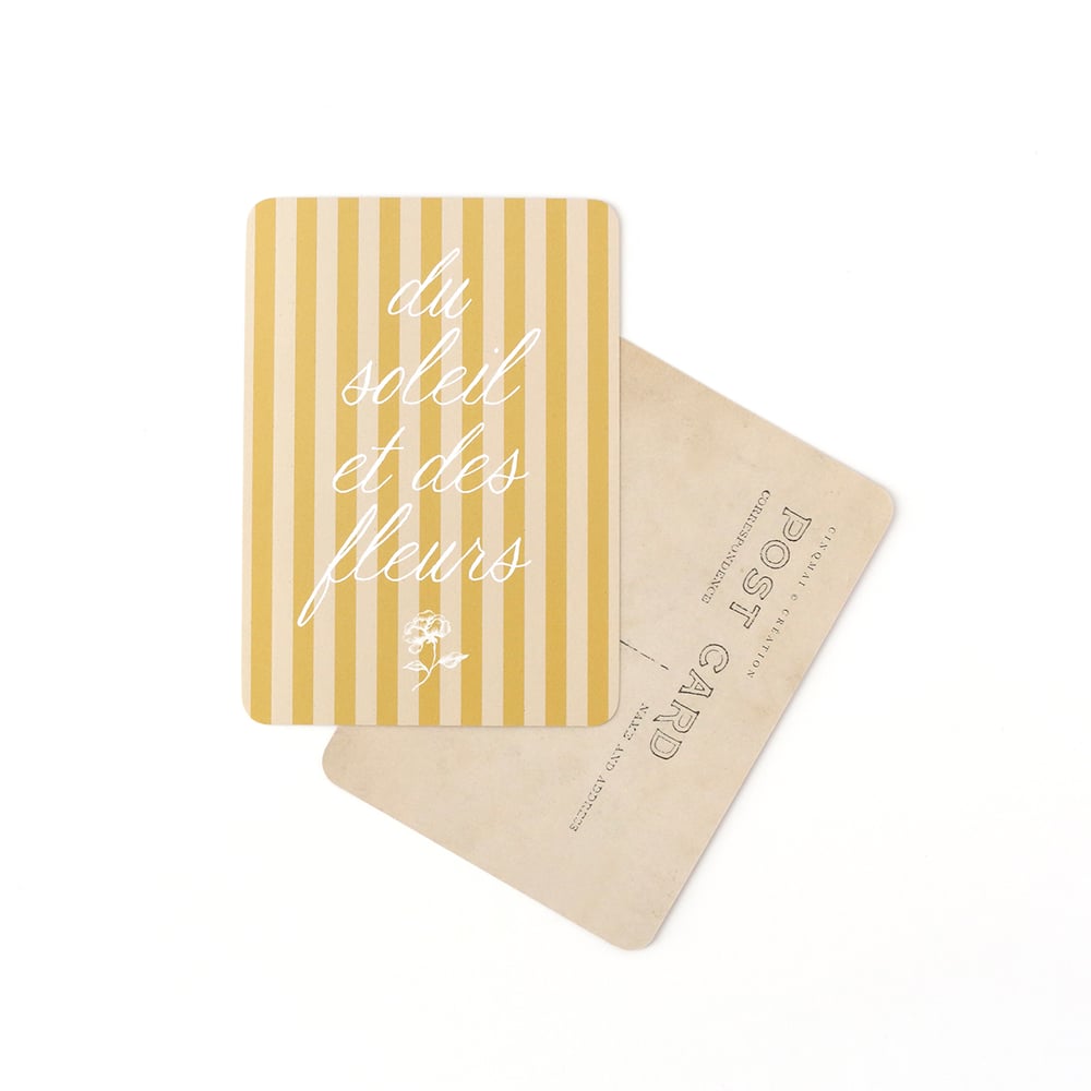 Carte Du Soleil et Des Fleurs Jaune - Cinq Mai