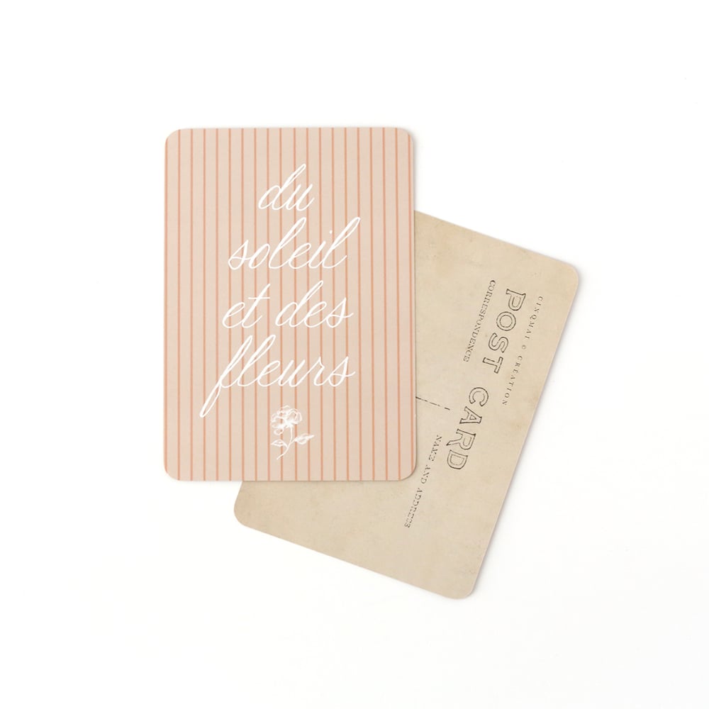 Carte Du Soleil et Des Fleurs Rose - Cinq Mai