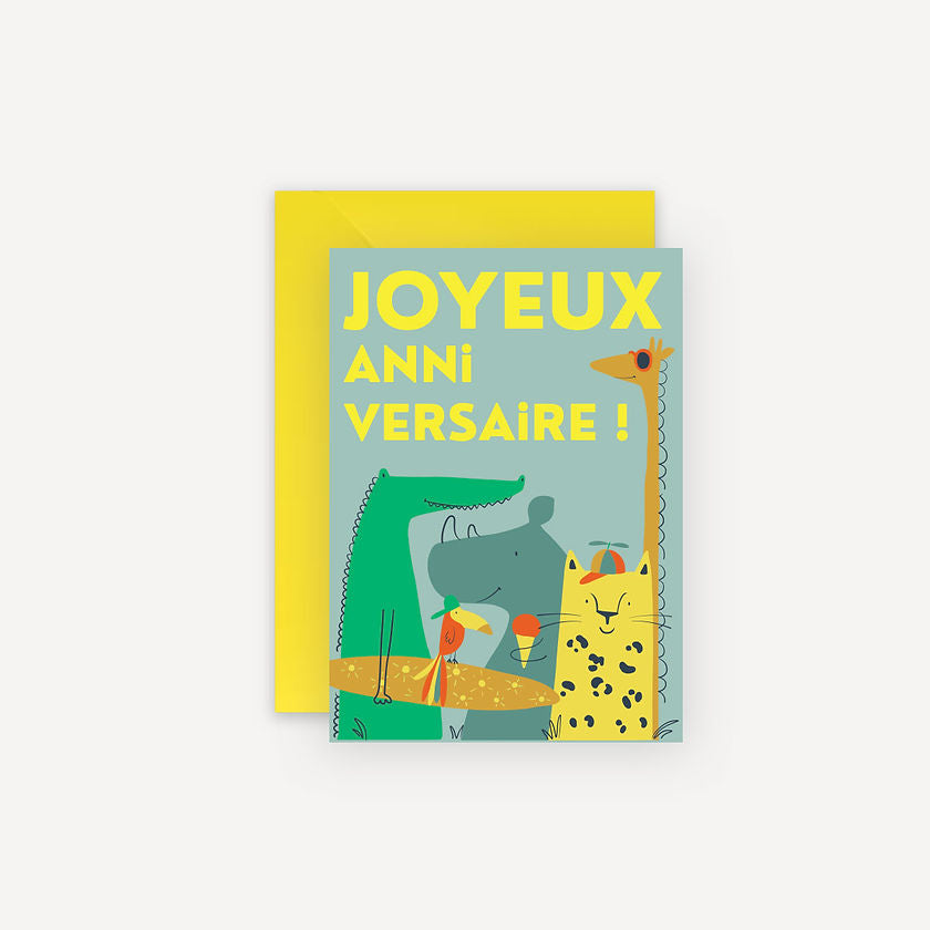 Carte Joyeux Anniversaire Jungle - Mariisoré