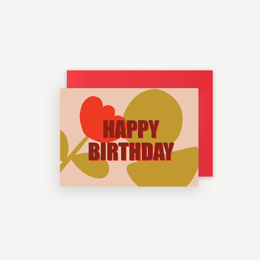 Carte Happy Birthday Tulipe - Mariisoré