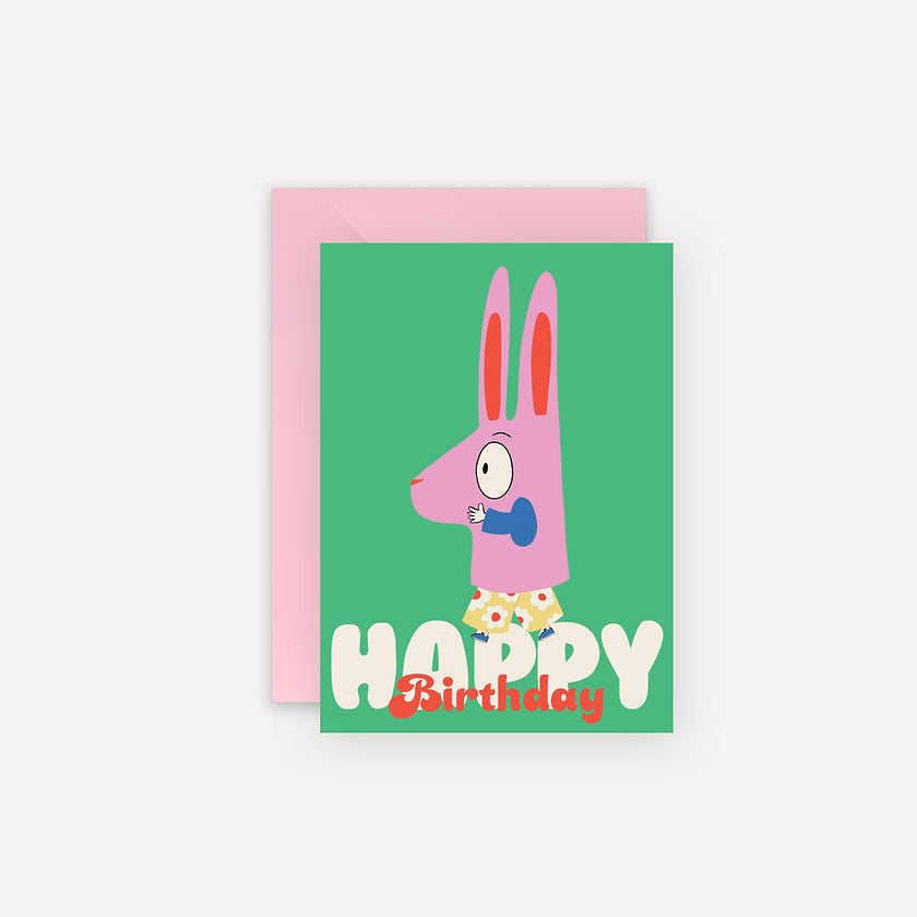 Carte Happy Birthday Lapin - Mariisore