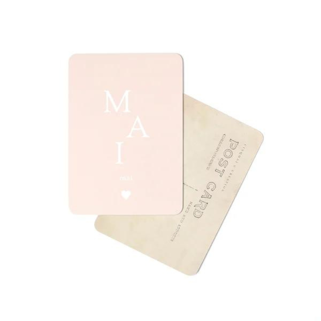 Photo de carte mai rose cinq mai par Les Biscottes