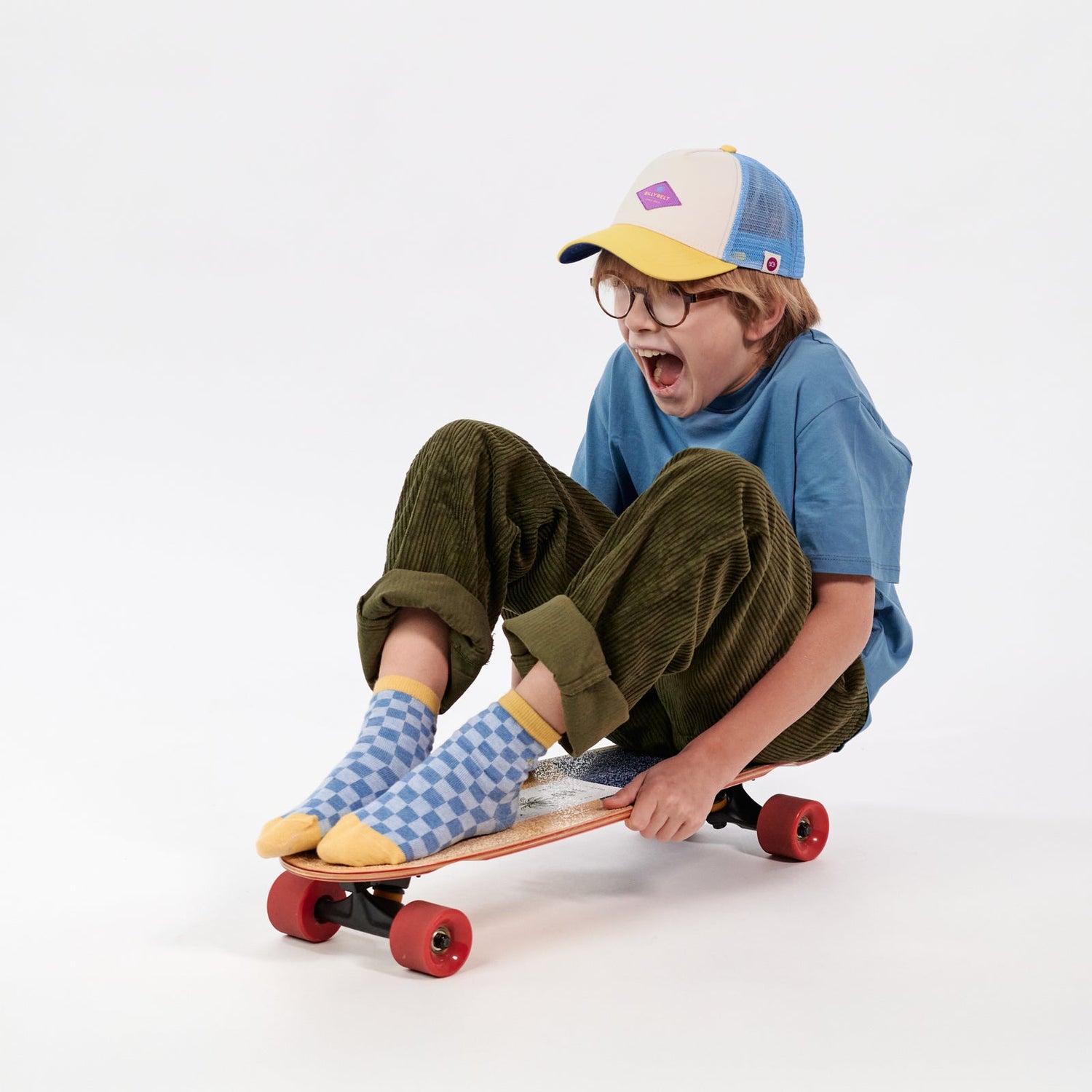 Casquette Enfant Trucker Écru et Bleu - Billybelt