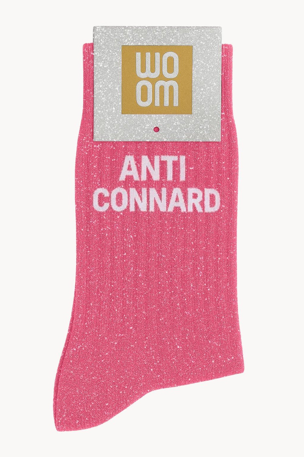 Chaussettes à Paillettes "Anti Connard" Fuchsia - Woom