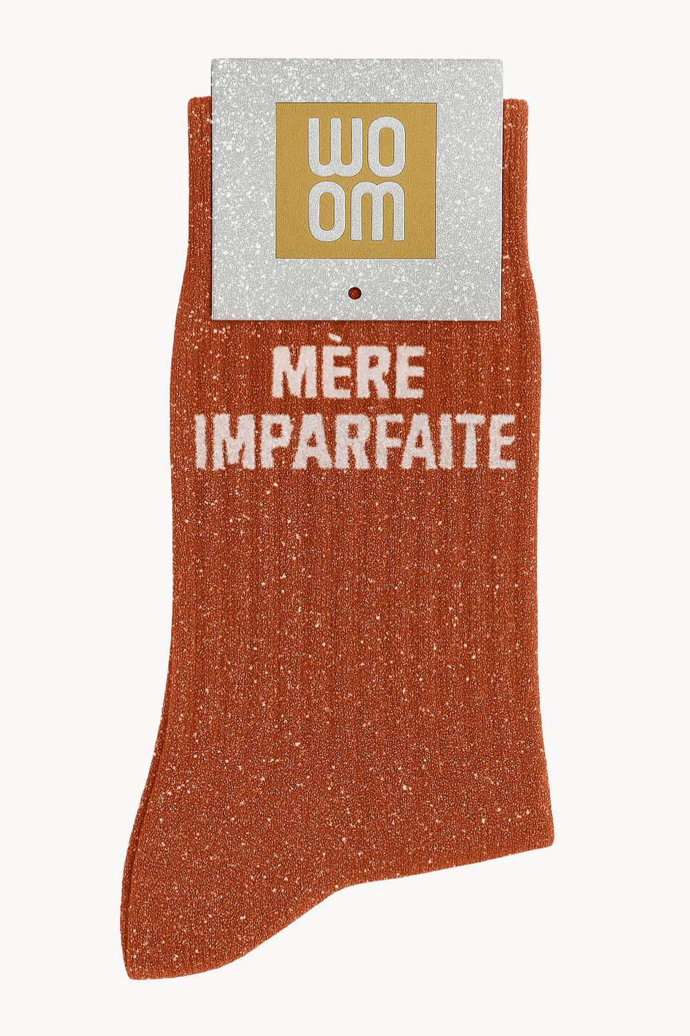 Chaussettes à Paillettes "Mère Imparfaite" Brique - Woom