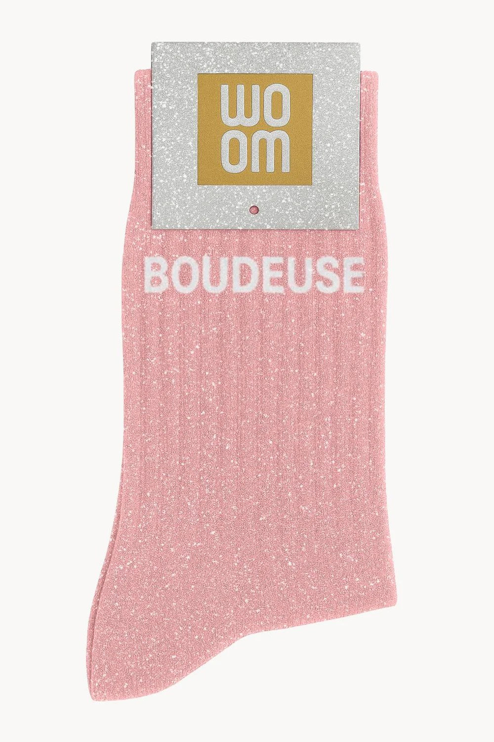 Chaussettes à Paillettes "Boudeuse" Rose - Woom