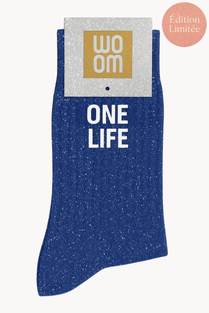 Chaussettes à Paillettes "One Life" Bleu - Woom