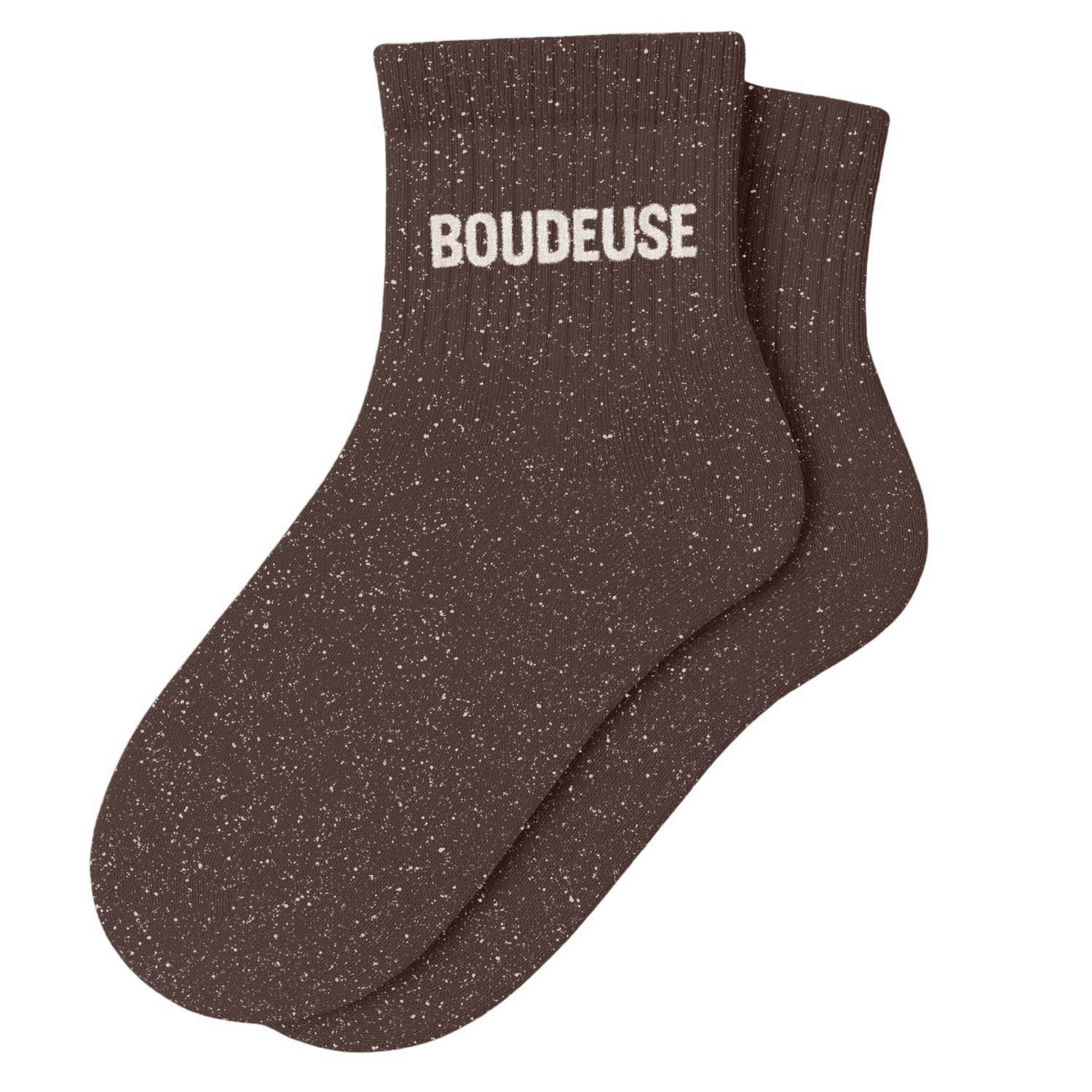 Chaussettes Basses à Paillettes "Boudeuse" Moka - Woom