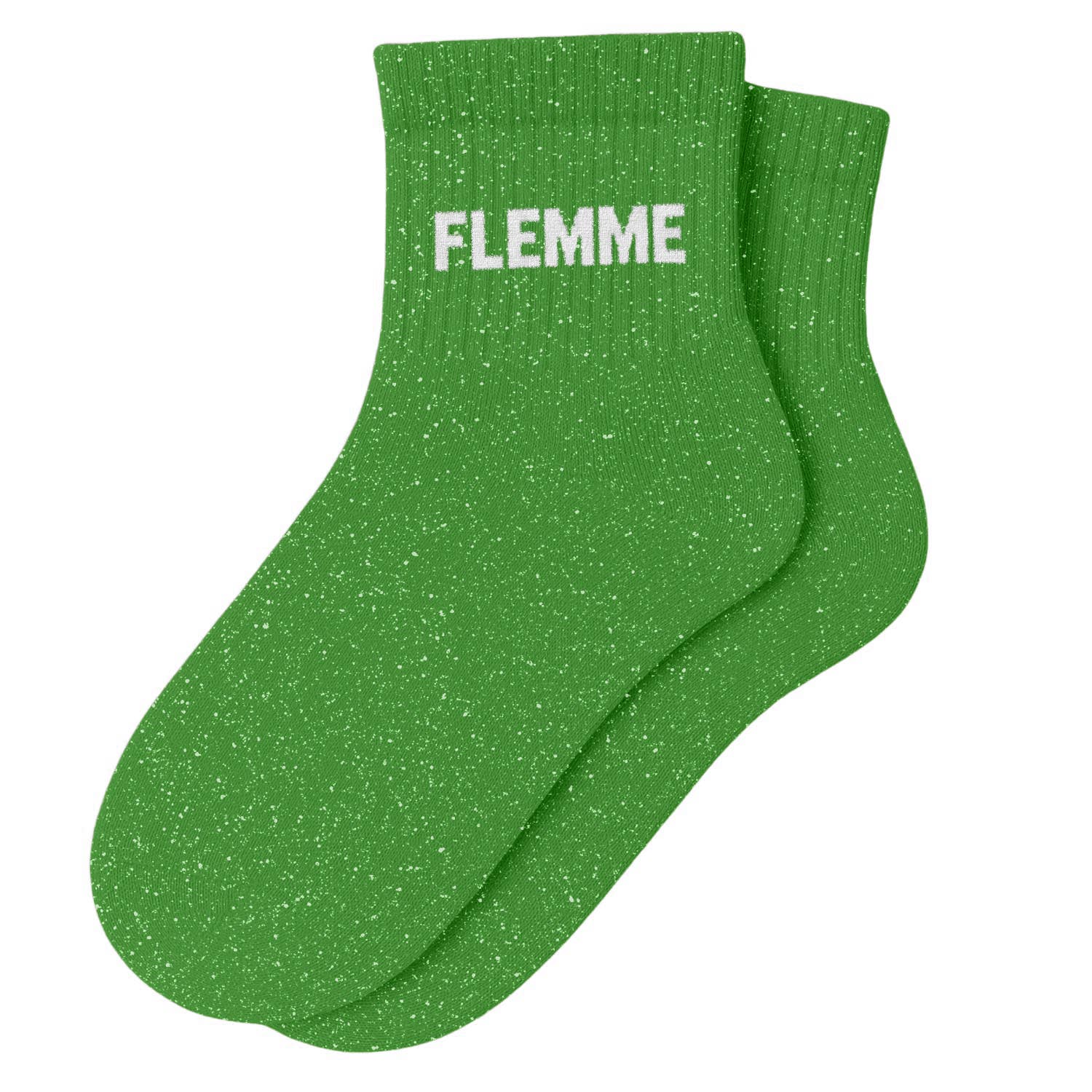 Chaussettes Basses à Paillettes "Flemme" Matcha Green - Woom