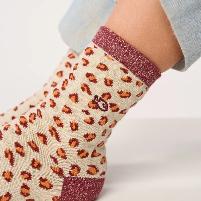 Chaussettes Enfant Léopard Beige et Orange - Billybelt