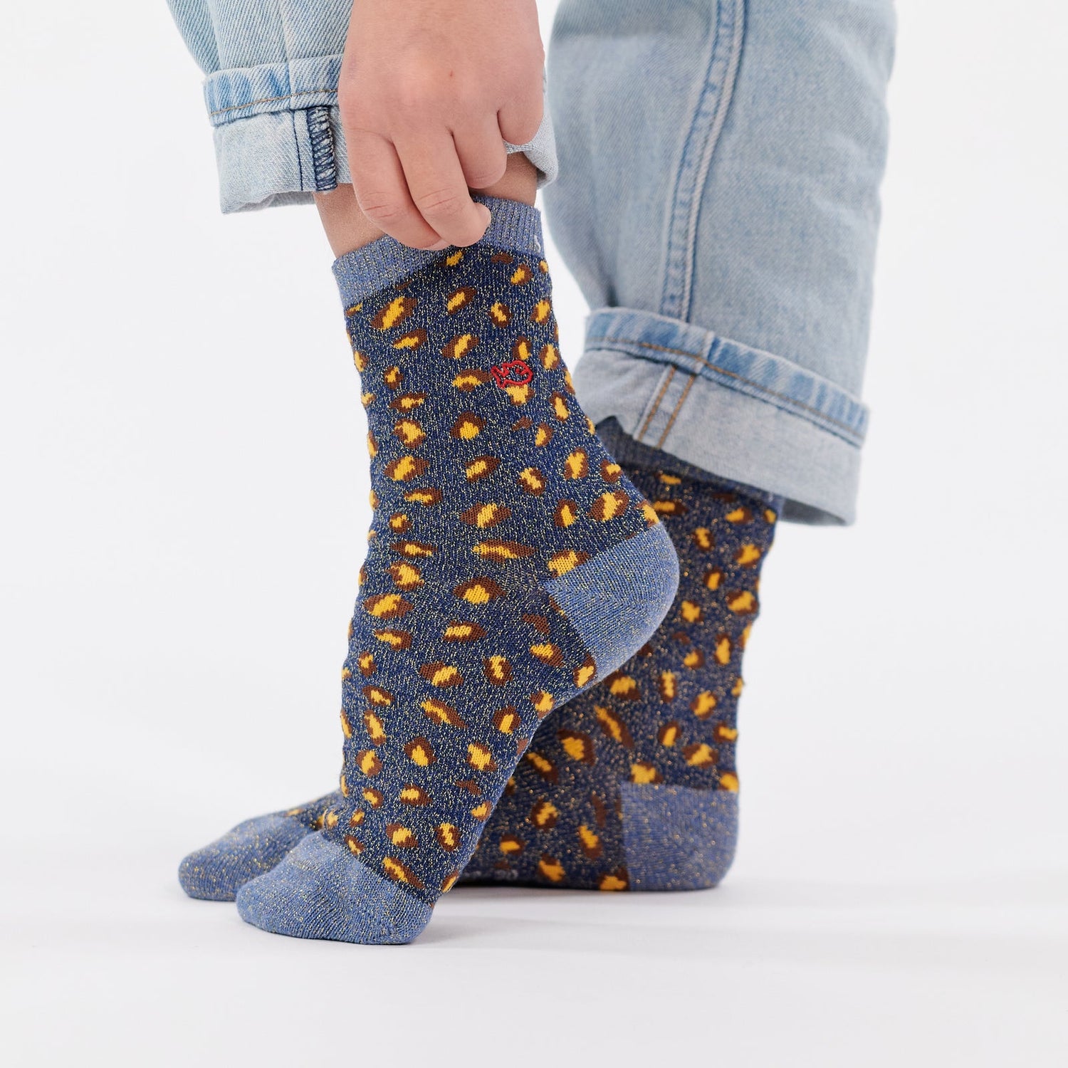 Chaussettes Enfant Léopard Marine et Jaune - Billybelt