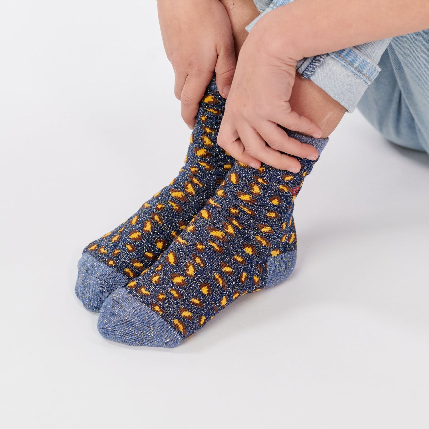 Chaussettes Enfant Léopard Marine et Jaune - Billybelt