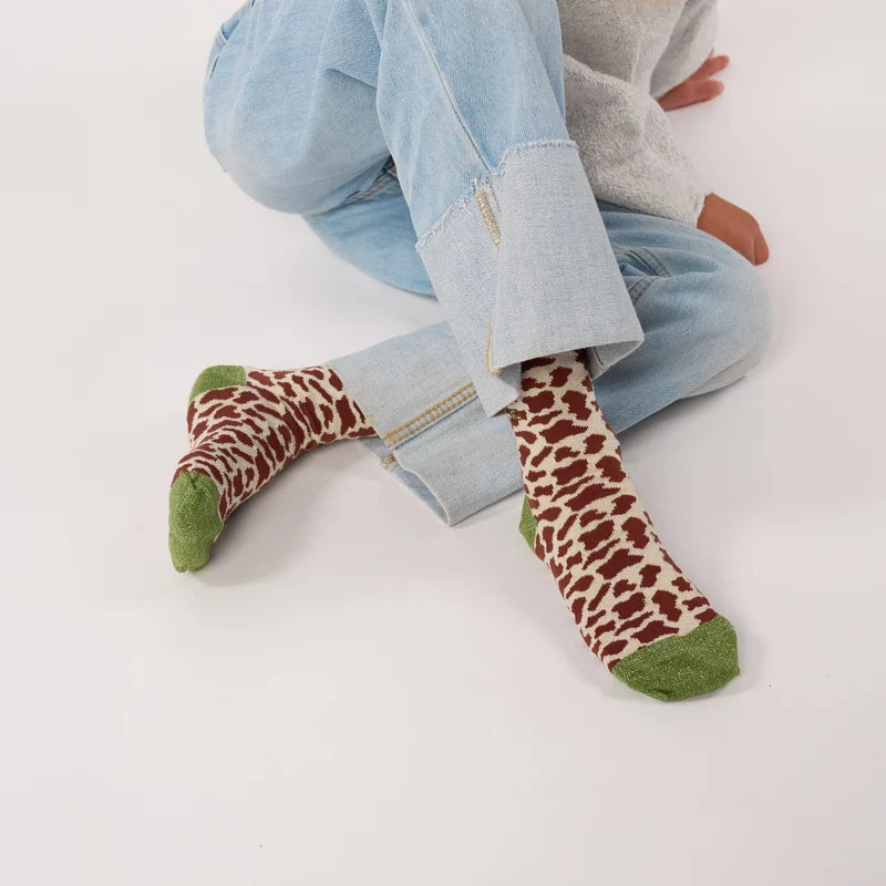 Chaussettes Enfant Léopard Marron et Beige - Billybelt