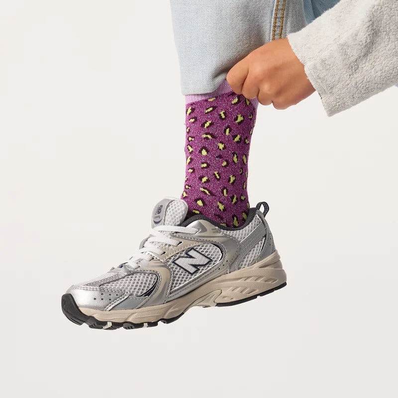 Chaussettes Enfant Léopard Violet et Jaune - Billybelt